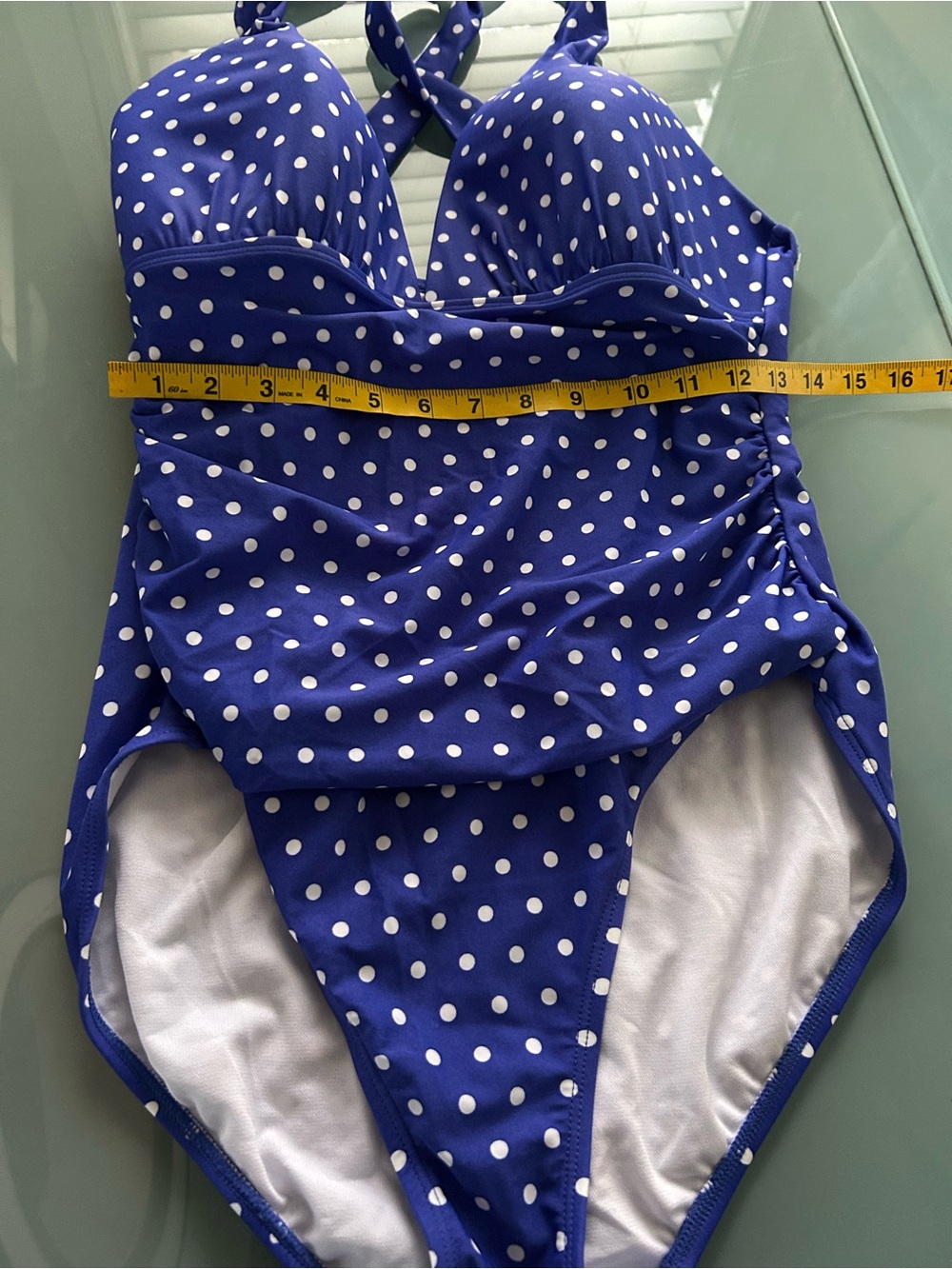 Lauren Ralph Lauren Retro Polka Dot One Piece Swimsuit Size 14 New Gold Label - Picture 10 of 12